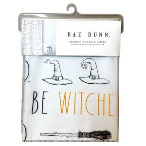 Be Witches HALLOWEEN Rae Dunn Shower Curtain Liner Broomstick Witch Hat